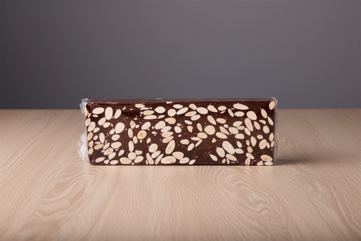 chocolate puro con almendras Turrón de chocolate puro con almendras