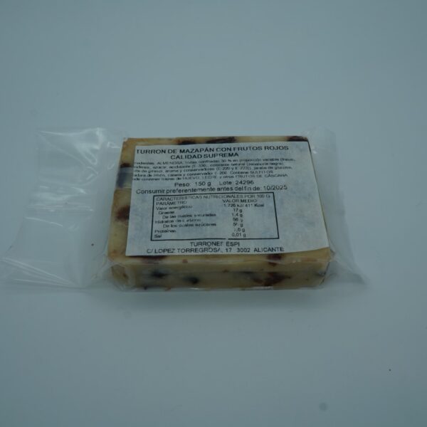 Turrón de Mazapán con Frutos rojos